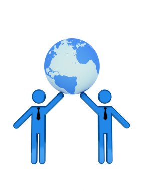 ellerinde planet earth ile 3D küçük.