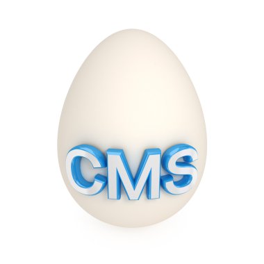 Egg shell with a word CMS . clipart