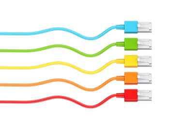 Colorful patchcords. clipart