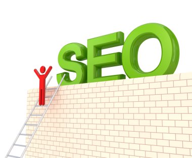 Word SEO on a big wall clipart