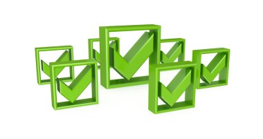 Many green tick marks. clipart