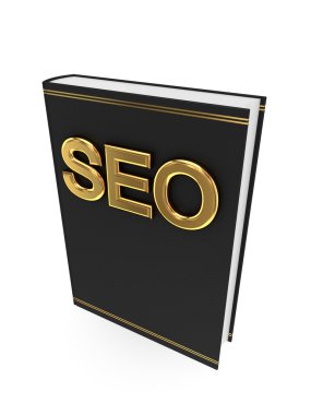 Black book with golden word SEO. clipart