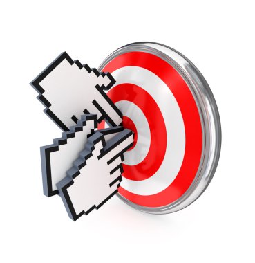 Cursors and red target. clipart