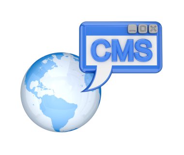 Dünya ve mavi kelime cms.