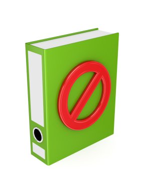 Kırmızı dur simgesi olan yeşil dosya.