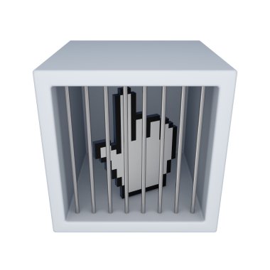 Cursor in a jail. clipart