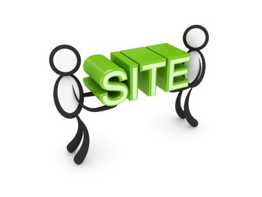 3D küçük bir elinde bir kelime site ile.