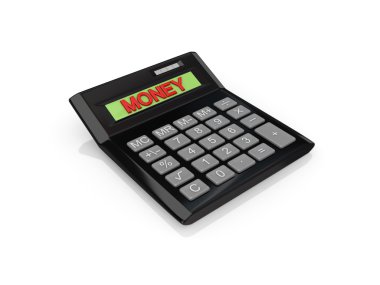 Big calc with a word MONEY on a screen. clipart