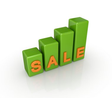 Green graph with a word SALE. clipart