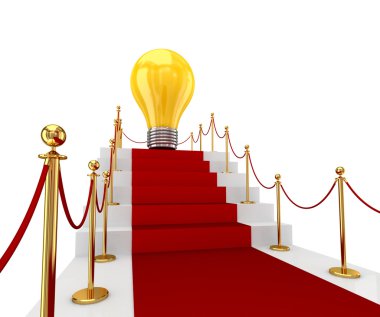 Yellow lamp on a stairs clipart