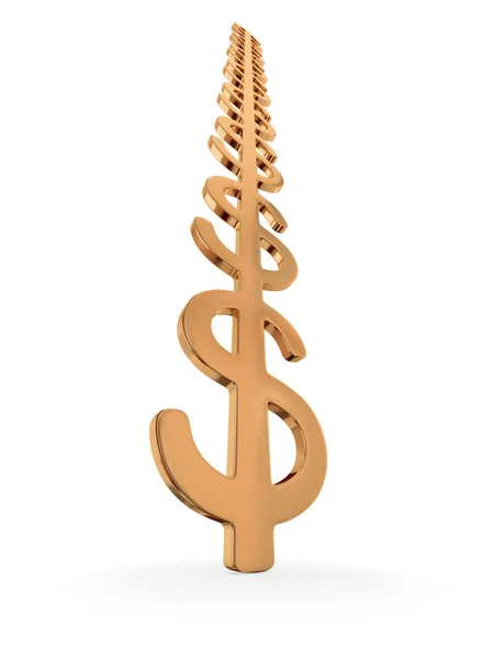 Golden dollar signs attached to each other. — Stock Photo, Image