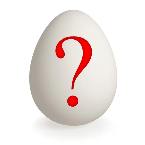 Stock image Egg with red question sign.