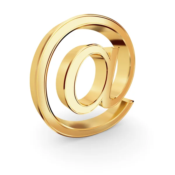 Золотой знак электронной почты — стоковое фото