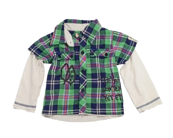 Children's checkered shirt. — Stock Photo, Image