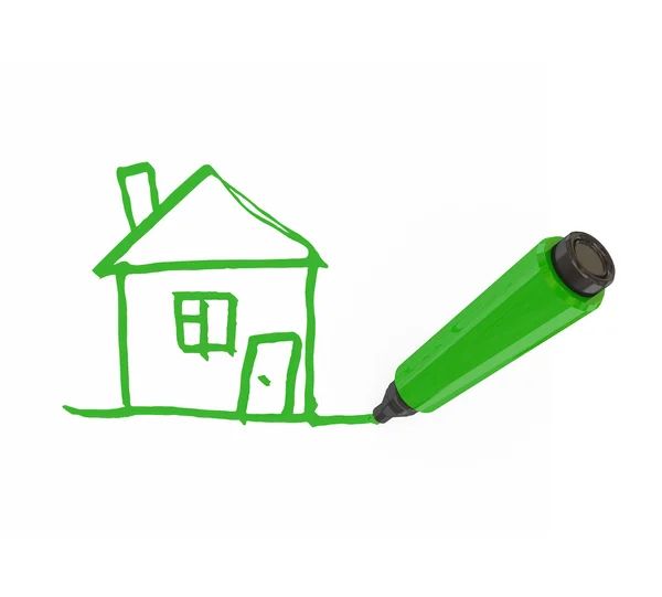 緑のマーカー ペン — ストック写真