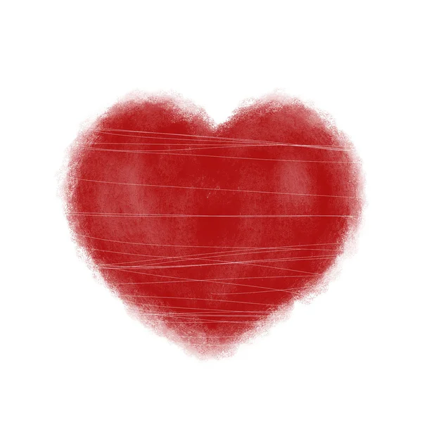 Painted and scratched heart. — Stock Photo, Image