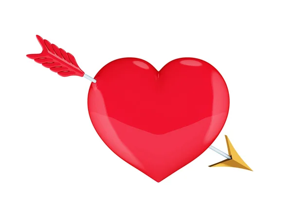 Heart with Cupid's arrow. — Stock Photo, Image