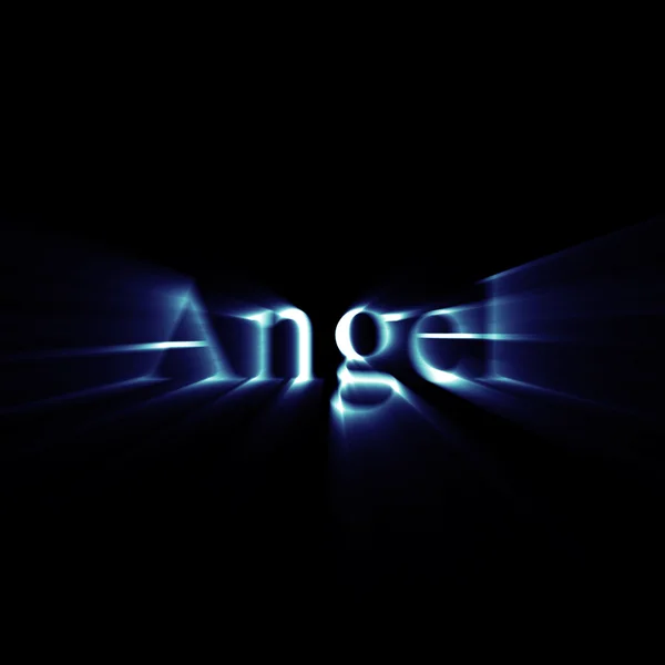 Palavra brilhante anjo — Fotografia de Stock