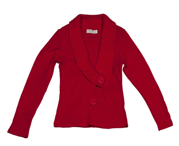 Çocuk kırmızı örgü ceket — Stok fotoğraf