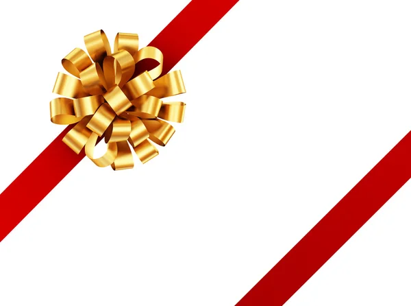 Goldene Schleife mit roter Schleife. — Stockfoto