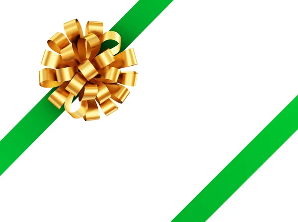 Χρυσή τόξο με πράσινο κορδέλα. — Φωτογραφία Αρχείου