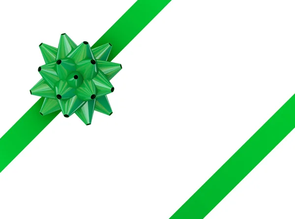 Grön båge med grönt band. — Stockfoto
