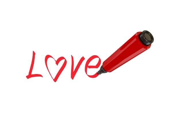 Červená značka pero — Stock fotografie