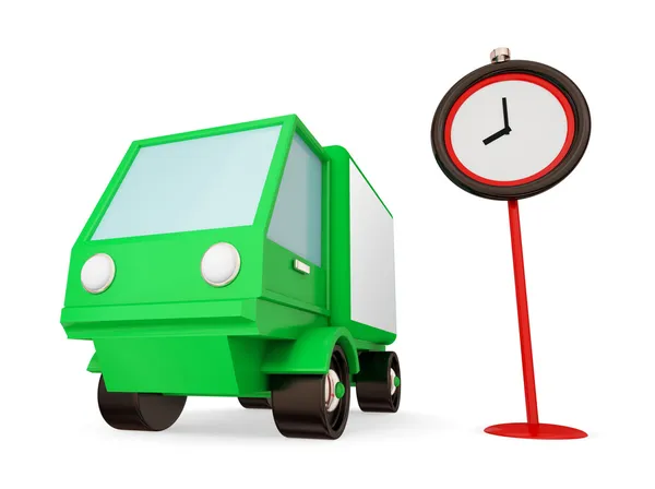 Green truck and red timer. — Stock Photo, Image