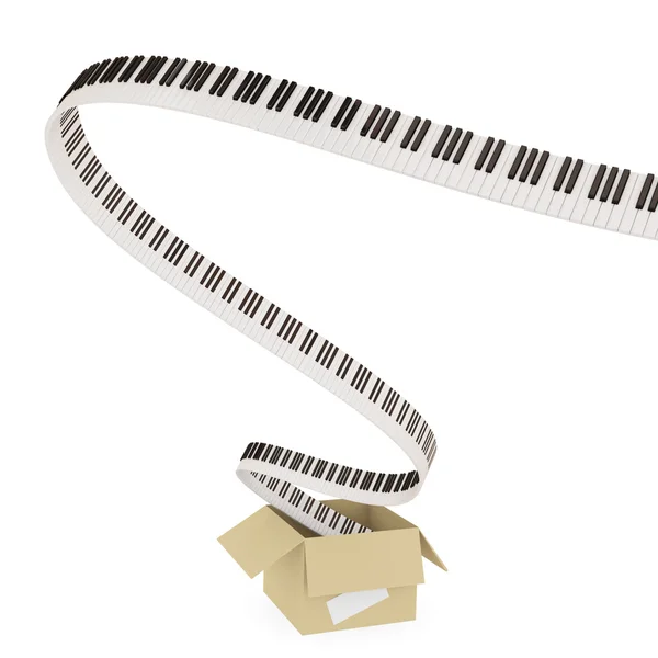 Music from cardboard box concept. — Stock Photo, Image