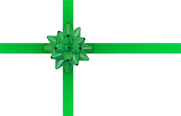 Grüne Schleife mit grünem Band. — Stockfoto