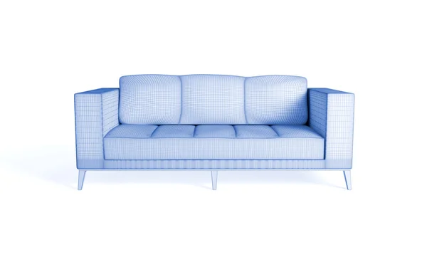 3d wireframe de um sofá moderno . — Fotografia de Stock