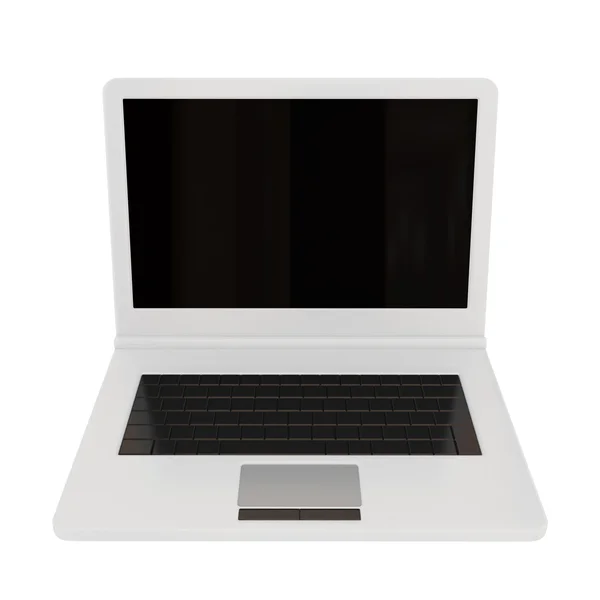 Серебряный ноутбук на белом фоне . — стоковое фото