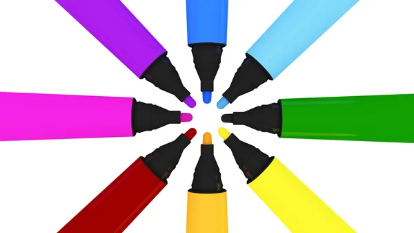 Canetas-marcadores coloridas — Fotografia de Stock