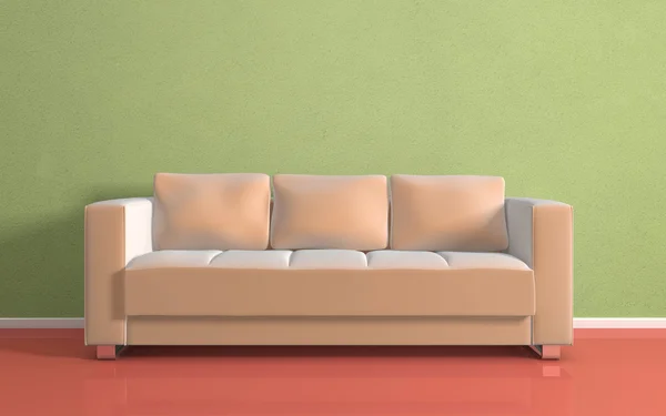 Beige modern sofa. — Stock Photo, Image