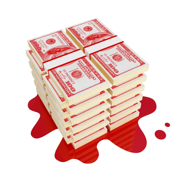 Koncepcja krwawe pieniądze. — Zdjęcie stockowe