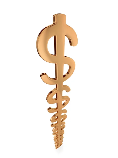 Golden dollar signs attached to each other. — Stock Photo, Image