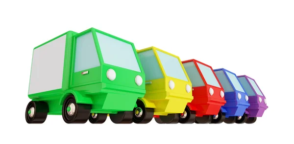 Färgglada lastbilar. — Stockfoto