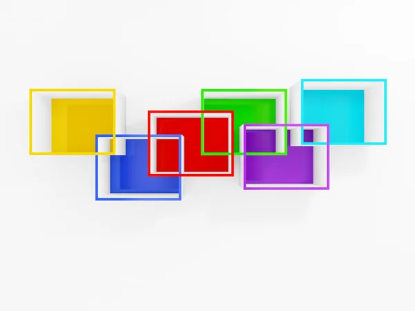 Colorful empty shelf — Stock Photo, Image