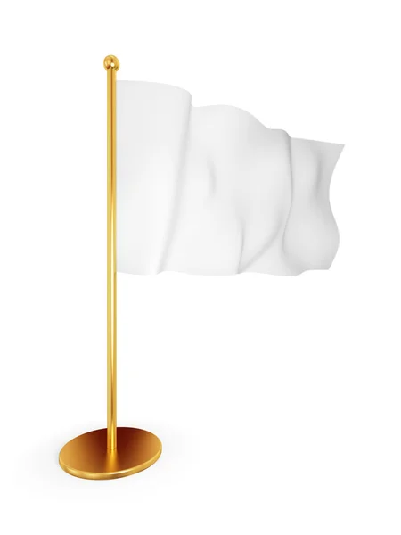 Mává prázdnou bílou vlajkou — Stock fotografie