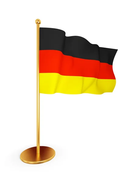 Alman bayrağı sallayarak bir Rüzgar. — Stok fotoğraf