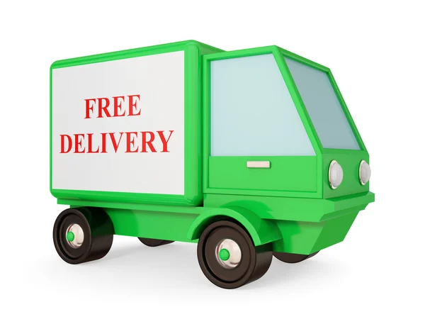 Green truck with red signature FREE DELIVERY — Stock Photo, Image