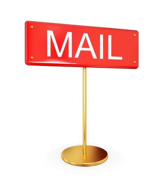 Red banner with a word MAIL. — Stock Photo, Image