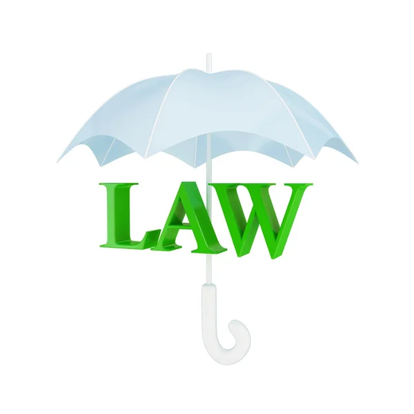 Słowo prawa pod parasolem. — Zdjęcie stockowe