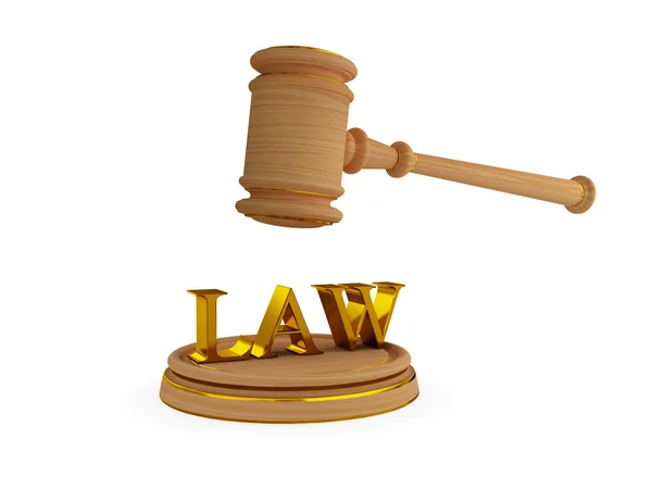 Právník je kladivo a slovo zákon. — Stock fotografie