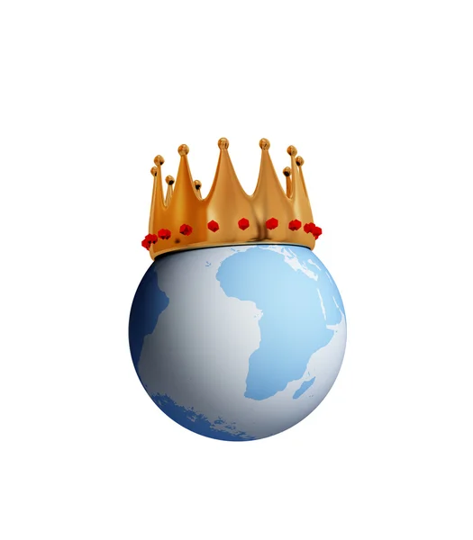 Планета Земля с золотой короной — стоковое фото