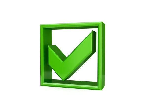 Zielony znacznik wyboru ikona. — Zdjęcie stockowe