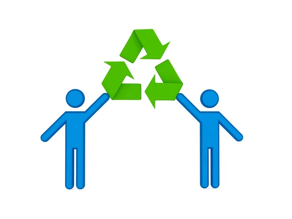 3d small and recycle symbol. — Stock Photo, Image