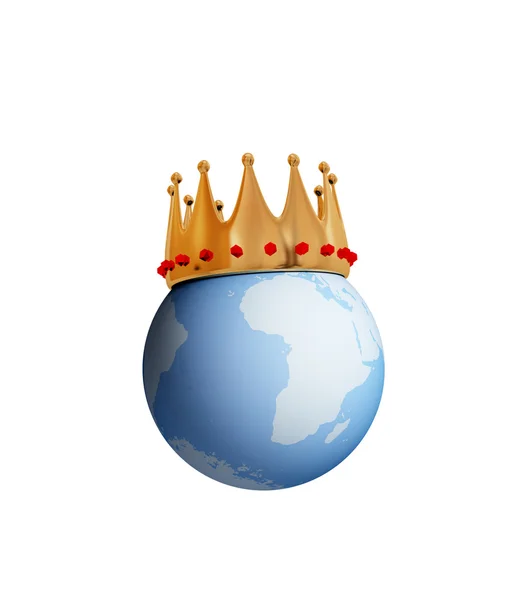 황금 왕관과 함께 지구 — 스톡 사진
