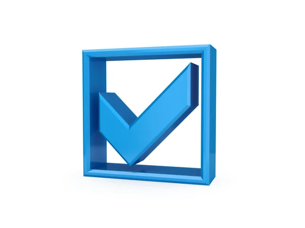 Ícone marca de verificação azul . — Fotografia de Stock