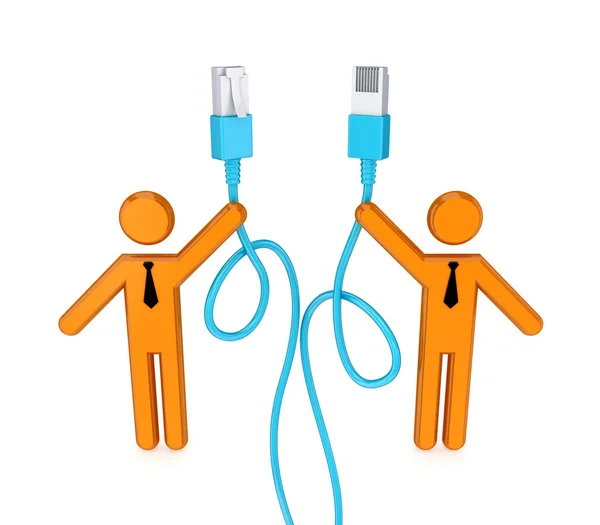 3d small with patchcord. — Stock Photo, Image